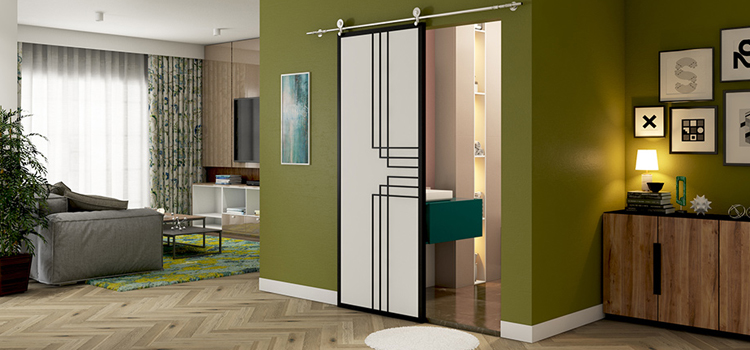 sliding bathroom door installation in Artesia